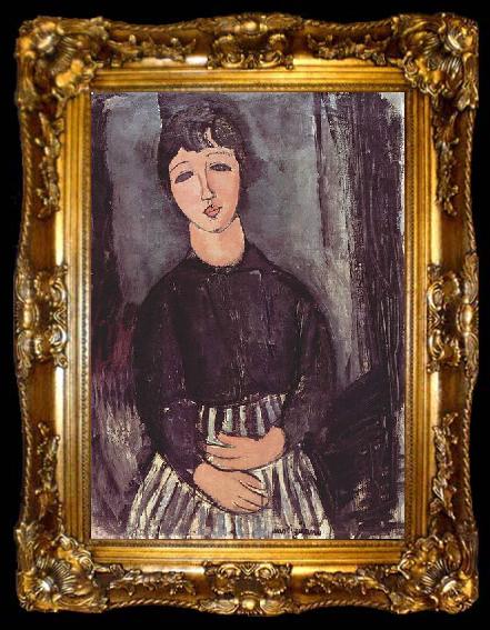 framed  Amedeo Modigliani Portrat einer Zofe, ta009-2